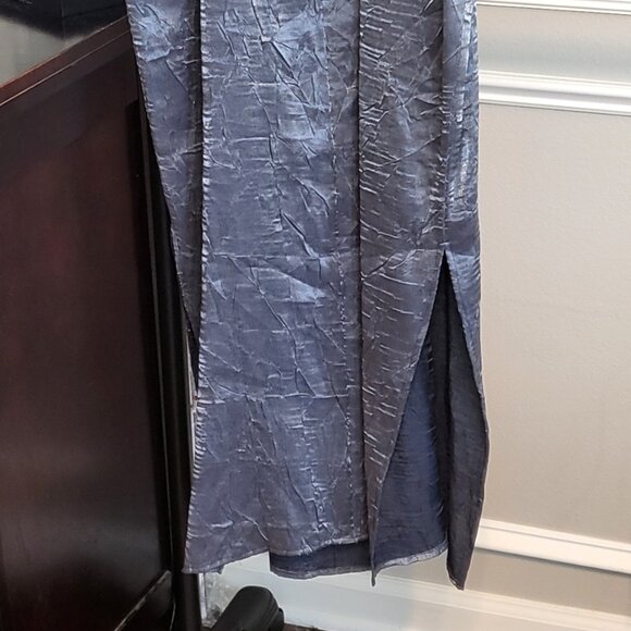 Handmade Satin Slip Dress Metallic Silver Boho Grunge Sz 4 - Picture 3 of 16